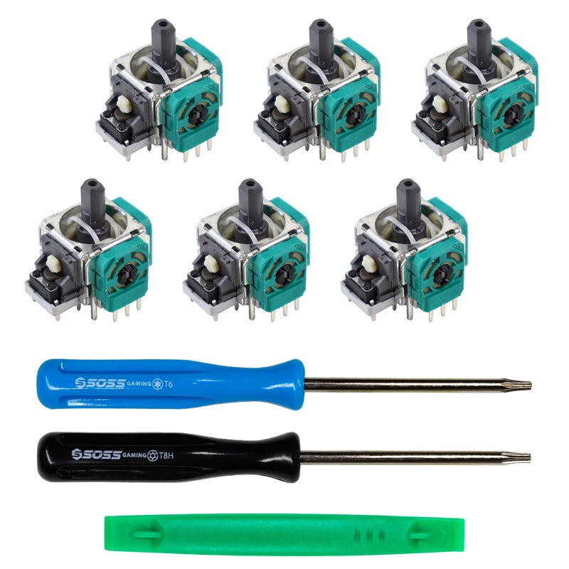 SOSS GAMINGÂ® Genuine Analog Joysticks Repair Kit for Xbox One - Fixes Stick Drift, Broken, and Loose Joysticks on Regular, S, X and Elite Series 1 Controllers (6 Pack) - Image 1